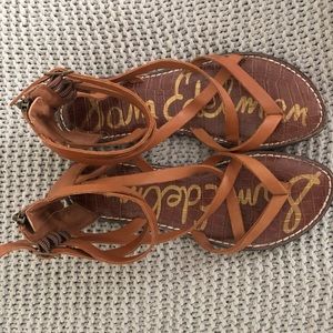 Flat Strapped leather Sandals size 7 1/2